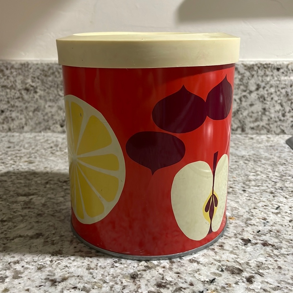 Vintage Kitchen Fruit Tin Canister